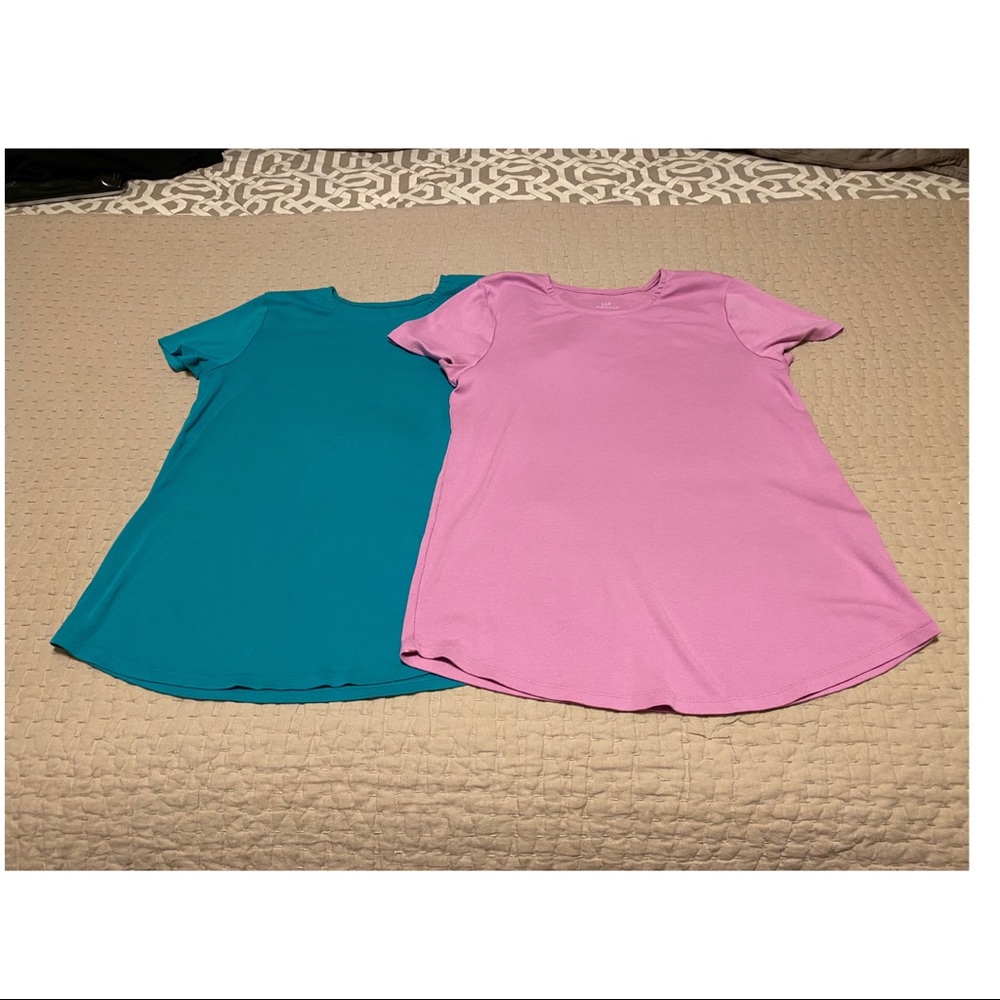 Set of 2 J. Jill Pima Crew Neck Shirttail Tee